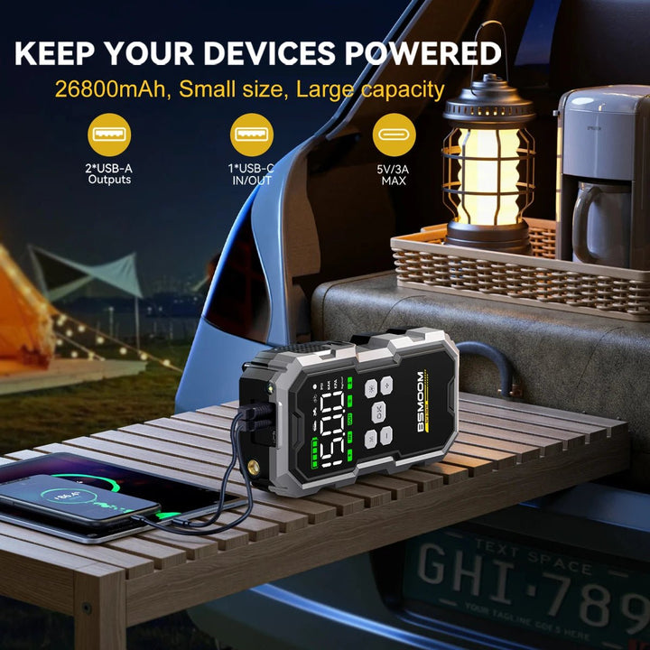 Compressor Jump 4 em 1 – 7000A + 150PSI + Power Bank - Snaplify
