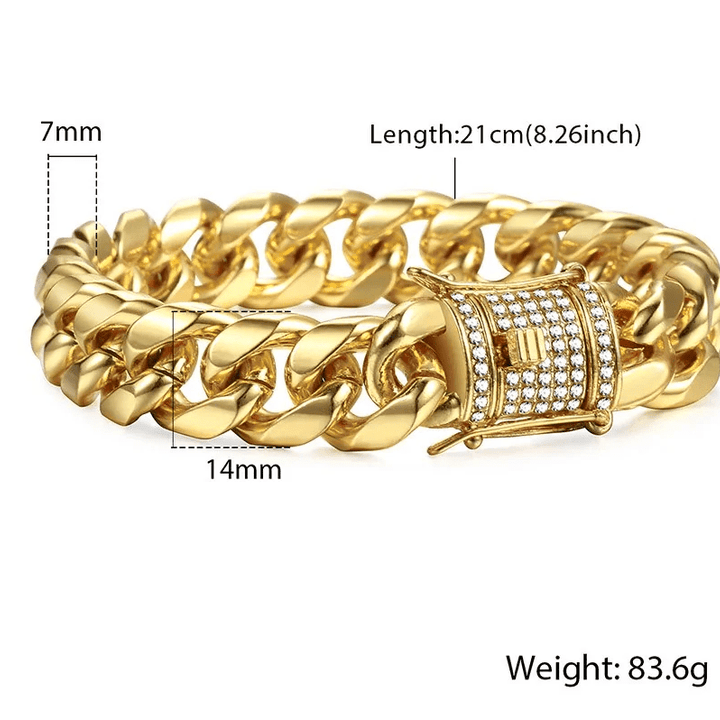 Miami Gold Curb Cuban Bracelet - Snaplify