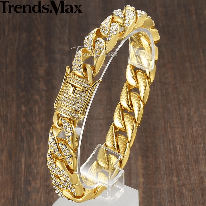 Miami Gold Curb Cuban Bracelet - Snaplify