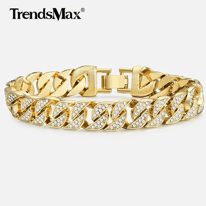 Miami Gold Curb Cuban Bracelet - Snaplify