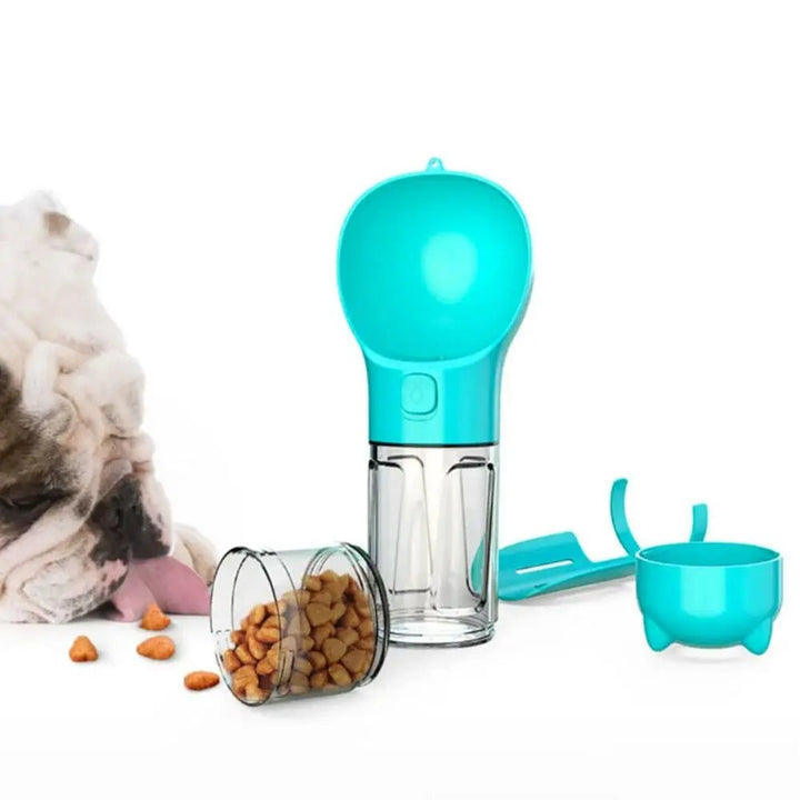 PetMate GoBottle – 3 - in - 1 Leak - Proof Pet Water Bottle with Food Container & Cleanup Kit - Snaplify