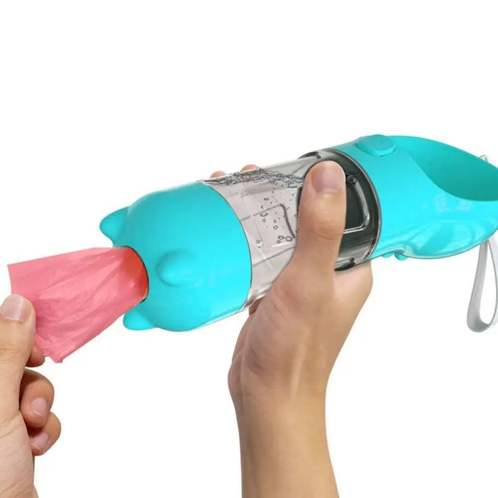 PetMate GoBottle – 3 - in - 1 Leak - Proof Pet Water Bottle with Food Container & Cleanup Kit - Snaplify