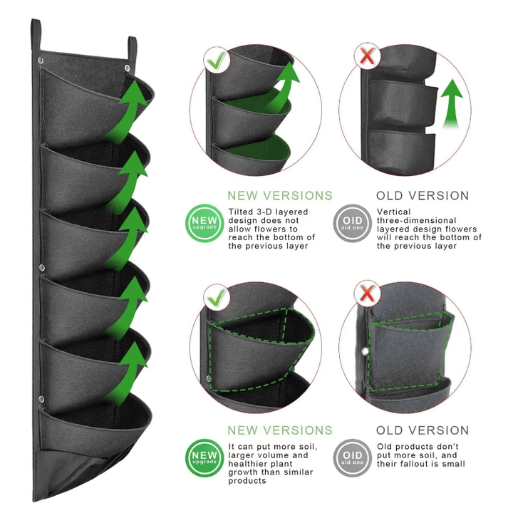 Vertical Hanging Garden Flower Pots - Snaplify
